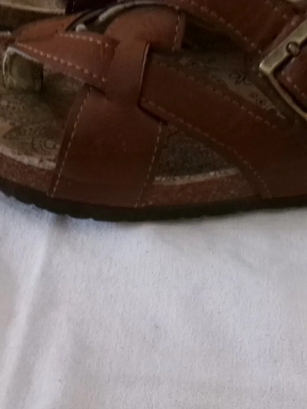 Muk lUKS SLIP ON SLIDE CORK SOLE SZ  10 BROWN SANDALS - Picture 5 of 5